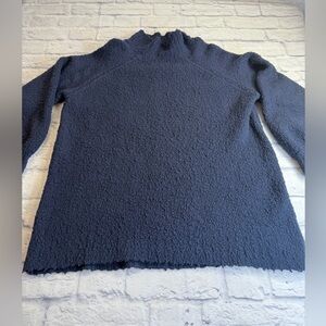 Aerie Wool Blend Navy Mock Turtleneck Sweater. Size Large.